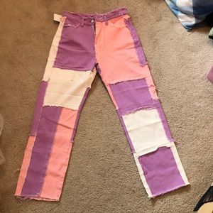 Pastel patchwork jeans